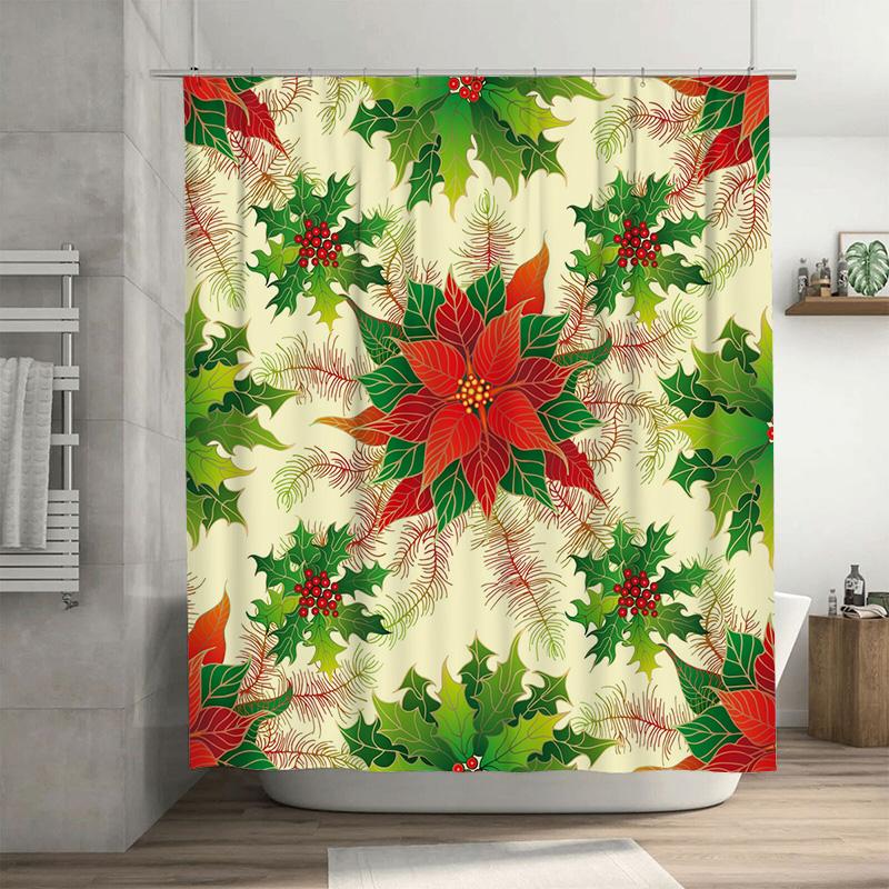 

TU Floral Shower Curtain Botanical Pattern Vintage Flower Decor Bathroom Fabric Backdrop Nature Themed Artistic Wall Hanging Hom 90x180cm35x71in