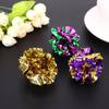 10x Soft Crinkle Foil Cat Toys Balls Ring Paper 5.5CM Tinsel Balls Large Gilter Cat Kitten Toy