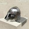 Medieval Helmet With Chainmail Steel Viking Nasal Norman Armor Helmet LARP Reenactment Crusader Gift
