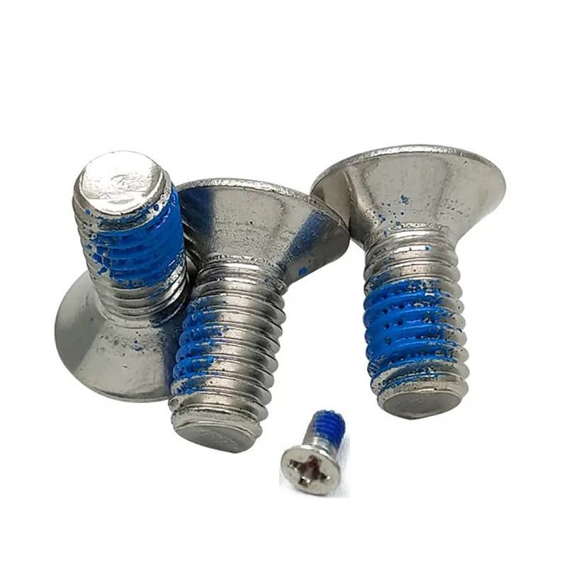 304 Stainless Steel Phillips Flat Head Self-Tapping Screw with KM Anti-Loosening - Adhesive Dispensing, Sizes M2-M4.