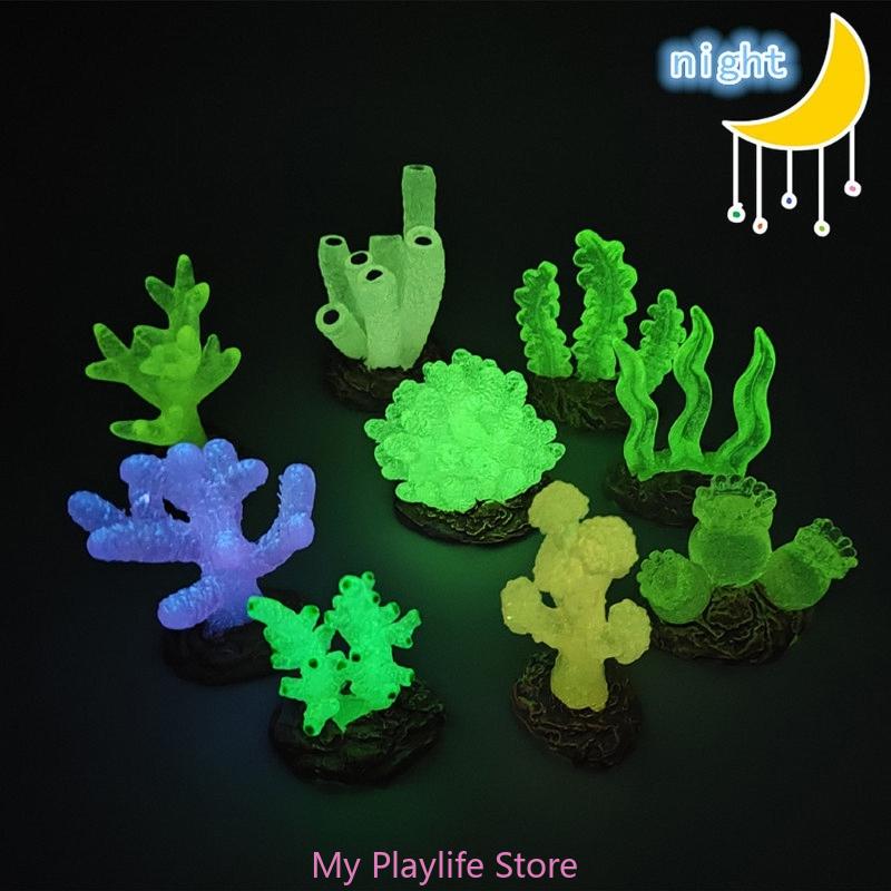 Aquariums Glowing Resin Coral Decoration Fish Tank Aquatic Underwater Ornament Landscaping Safety Decor for Fish Shirmps