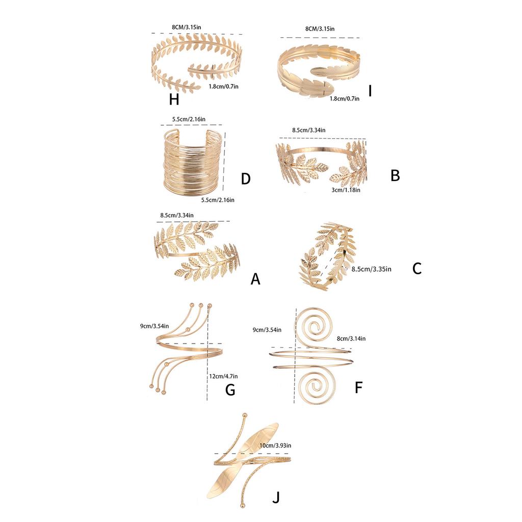 Baroque Arm Chain Wrap for Women Girls Arm Cuffs Open Bangle Leaf Armlet for Teen Girls Open Arm Cuffs Jewelry