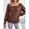 Pullover e maglioni lavorati a maglia a maniche lunghe con bottoni quadrati casual da donna per l'autunno inverno