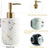 White and Gold Ceramic Soap Dispenser  Luxury 300ml 10oz Hand Soap Bottle with Plastic Pump for Bathroom and Kitchen