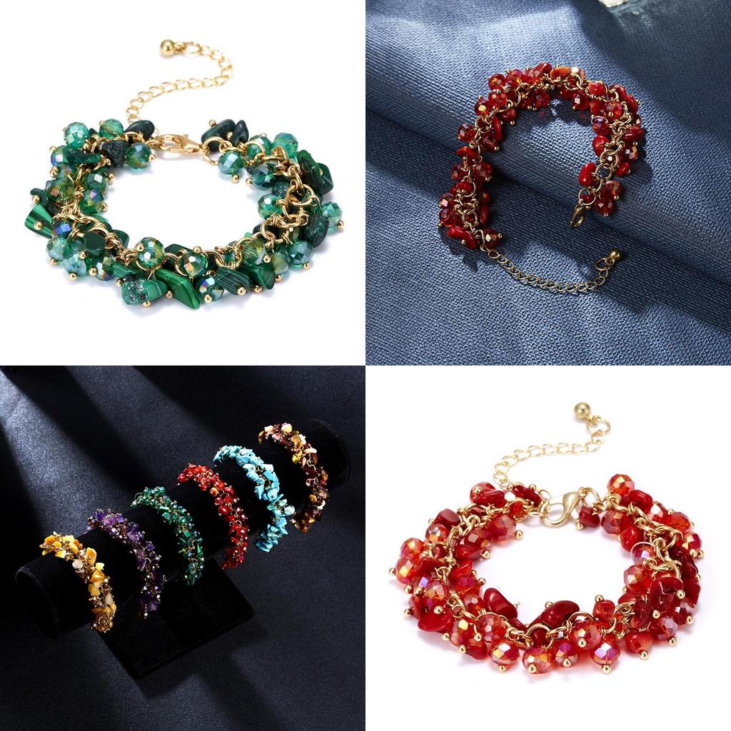 Crystal Beaded Bracelet For Men And Women With Geometric Design For Travel Gift