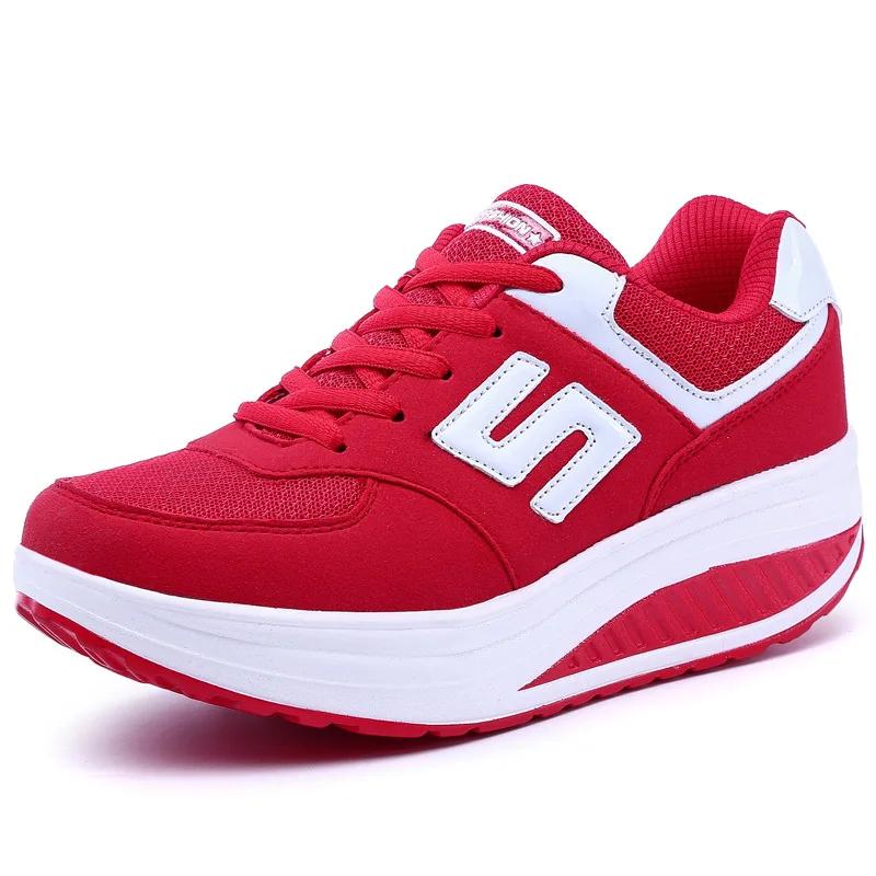 

Women s Sneakers Autumn New Arrival Breathable Casual Vulcanized Shoes Outdoor Lace-up Platform Wedge Walking Shoes 35