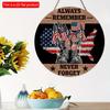2D Flat 20*20cm1pc Always Remember Never Forget 4th of July Warrior Shoes and Flag Pattern Wooden Hanging Door Decor, USA Independence Day Patriotic