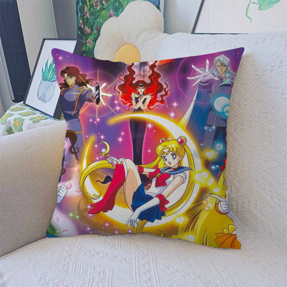S-Sailor M-Moon Girl Anime Pillow Gift Home Office Decoration Pillow Bedroom Sofa Car Cushion Coverpillow Case