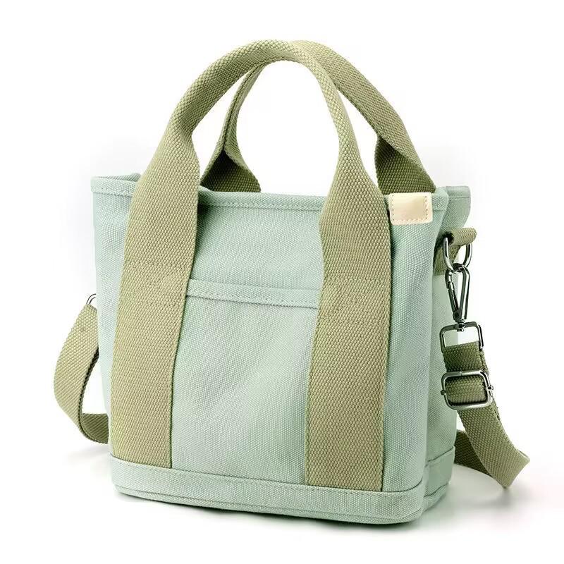 Damen Canvas Lunchtasche mit großer Kapazität und mehreren Fächern – Ideale Umhängetasche für Büro oder Mütter.
