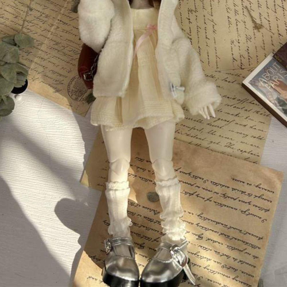 British Style Shoes Boots with Black Buckles Retro Dress Up Footwear for 1/6 BJD Dolls