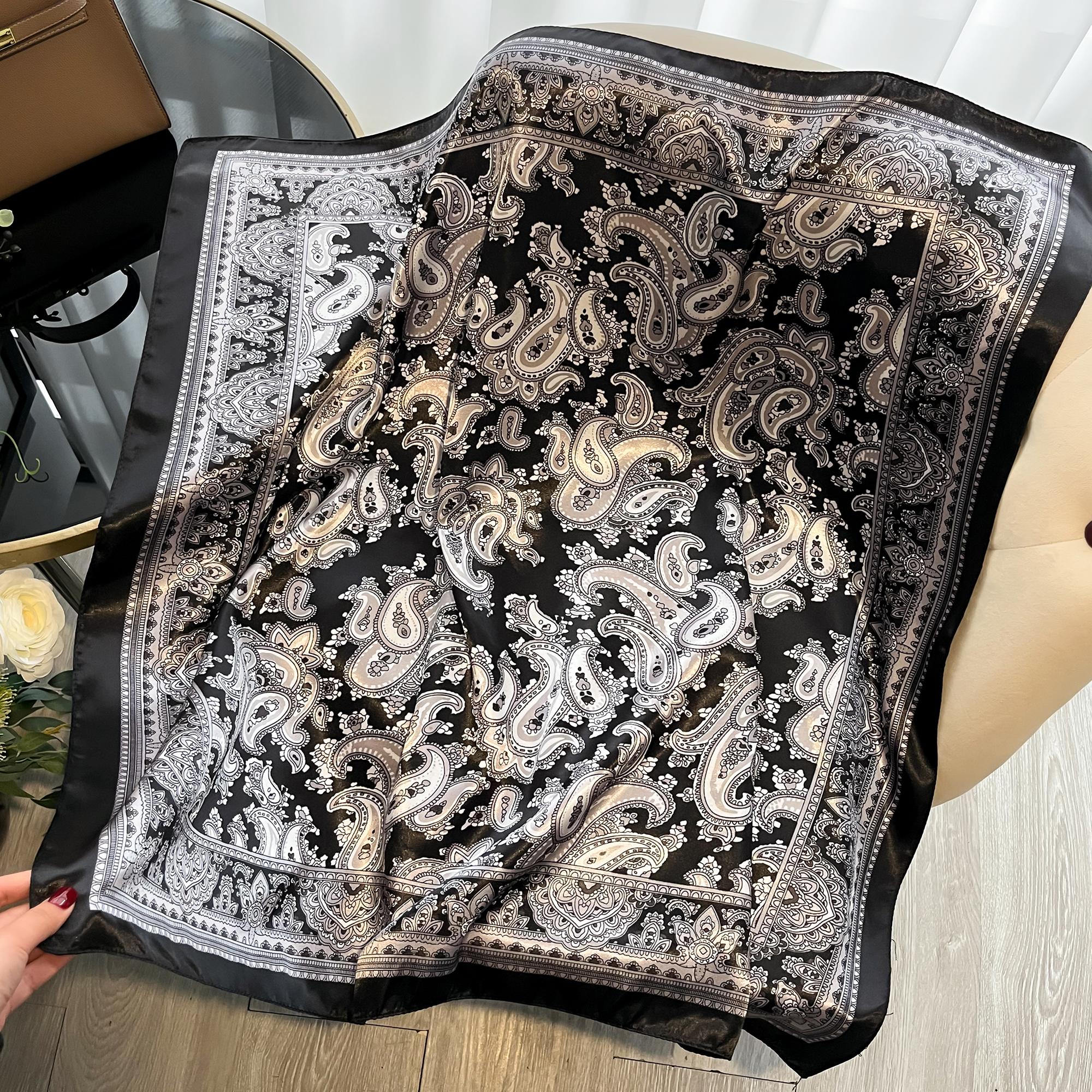 

Luxury Silk Feeling Square Scarf Women Print Satin Neckerchief Spring Hair Band Foulard Bandana Echarpe Tie Shawl Wraps