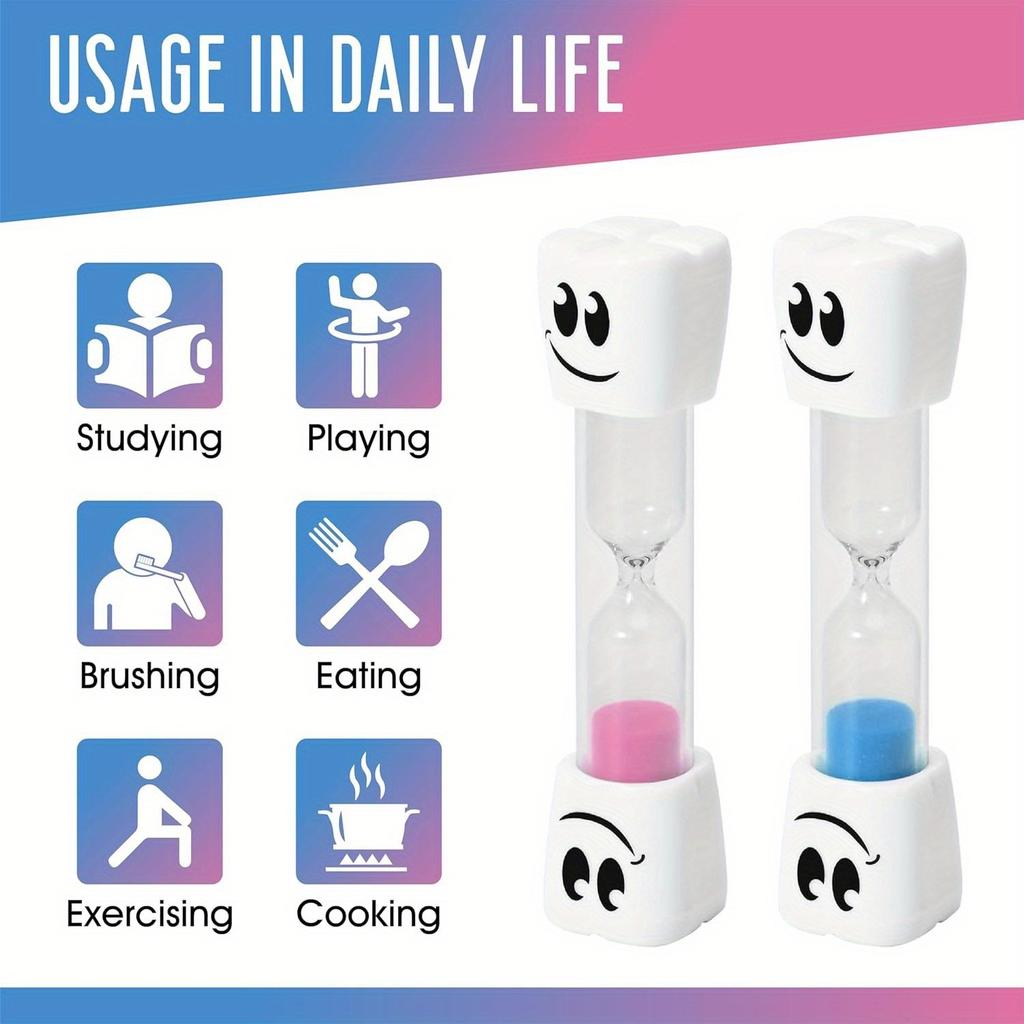 Smiling Teeth 2-minute Hourglass Toothbrush Timer Hourglass Cute Children Brushing Hourglass Home Decor