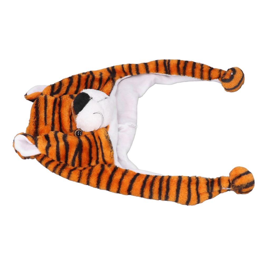 Tiger Cute Plush Hat Soft Coldproof Prevent Static Funny Winter Tiger Hat for School Camping