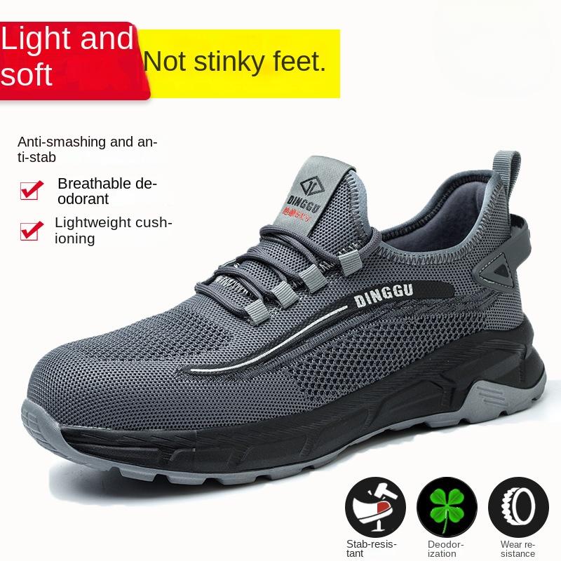 

Labor Insurance Shoes Men s Breathable Anti-smashing Anti-piercing Safety Shoes Lightweight and Comfortable Steel Baotou Work Shoes 38