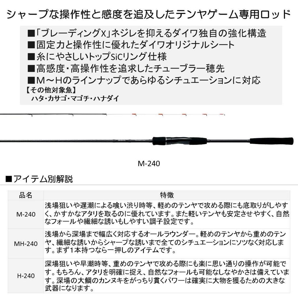 DAIWA Boat Rod Tenya Game X Fishing Rod M-240