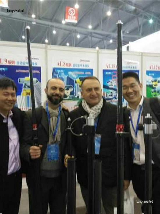 Carbon Fiber Surveying Rod with Bubble Level, Group Holder, and Pin Leg for Visual Carbon Fiber Rod