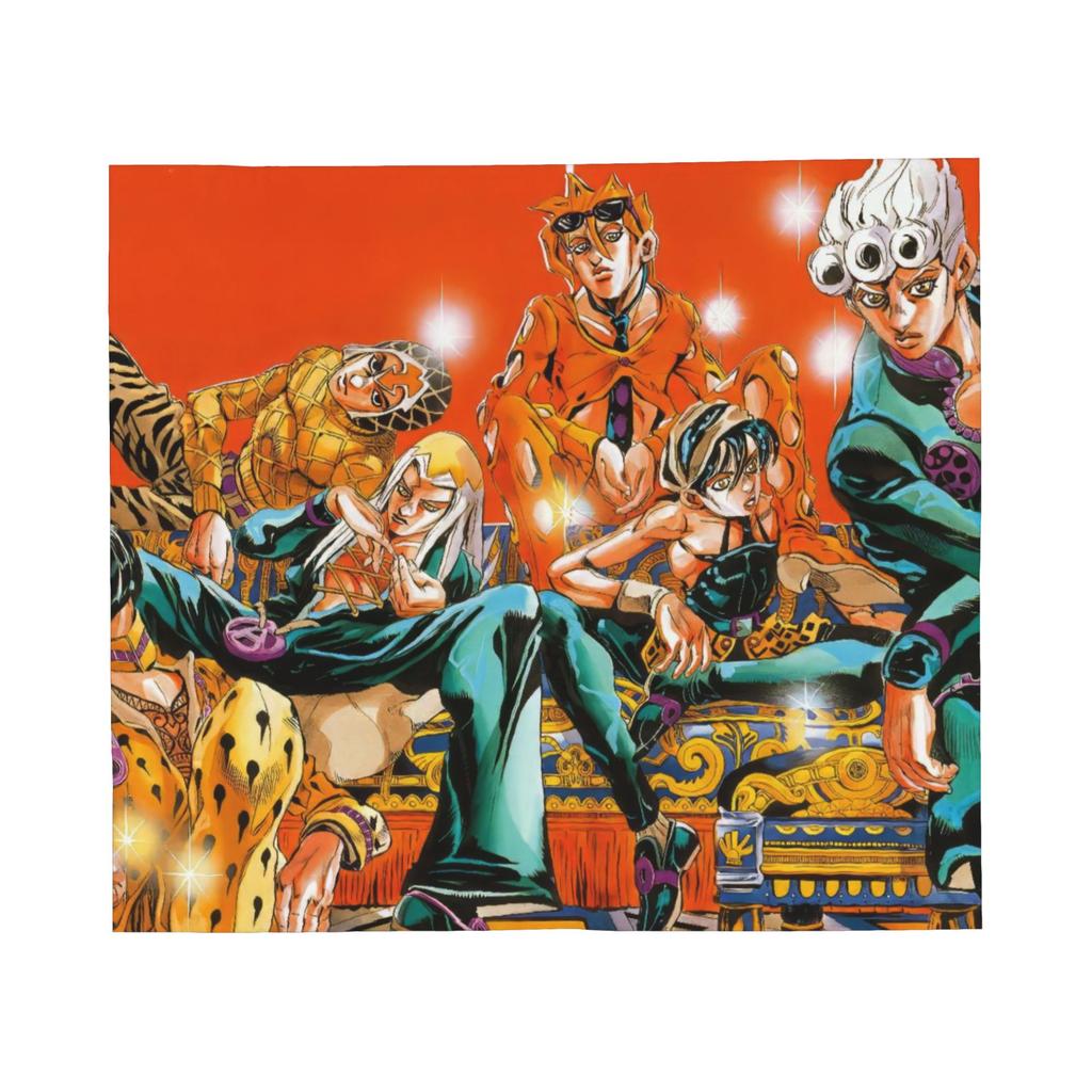 Jojo Anime Blankets Fleece Spring Autumn  Portable Super Warm Throw Blankets for Bed Car Rug Piece