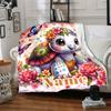 Cute Turtle With Flower Crown Home Customization Blankets Soft Cozy Lightweight Allseason Multipurpose Blanket For Picnic Sofa Office Bed Living Room