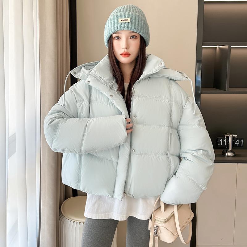 

Женская одежда с хлопковой подкладкой свободная и тонкая, свободная и теплая, пушистая одежда-хлеб, короткая ленивая хлопковая куртка, зима. XXL синий