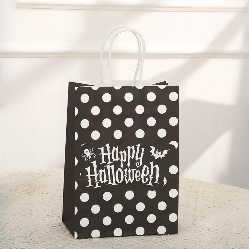

5pcs Halloween candy bag paper kraft paper bag party birthday packaging bag gift bag Halloween decoration