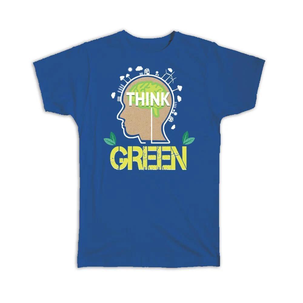 

Gift T-Shirt : Think Green Eco Friendly Kraft Paper Rustic Recycling Organic M