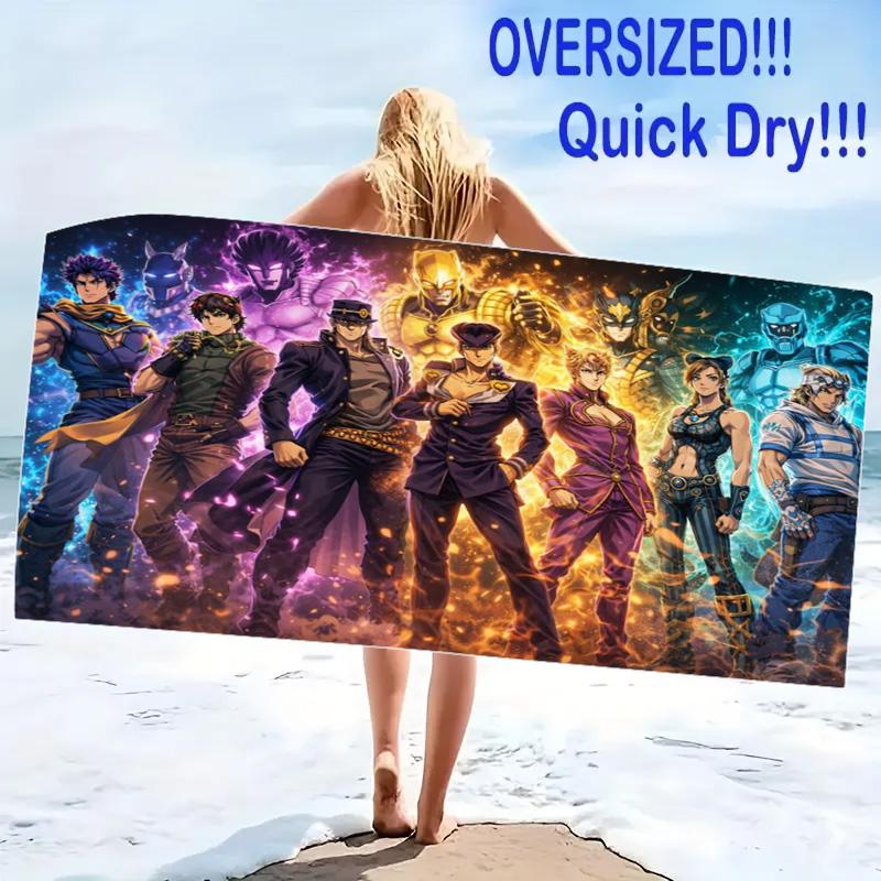 The JoJo's Print Beach Towel, Large Soft Quick Dry Towel for Beach Camping Swimming