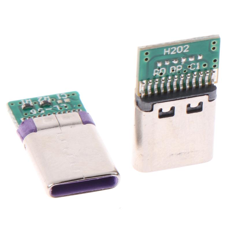 5 ცალი USB 3.1 ტიპის C კონექტორი შედუღების მავთულით და კაბელით, მხარს უჭერს PCB დაფას