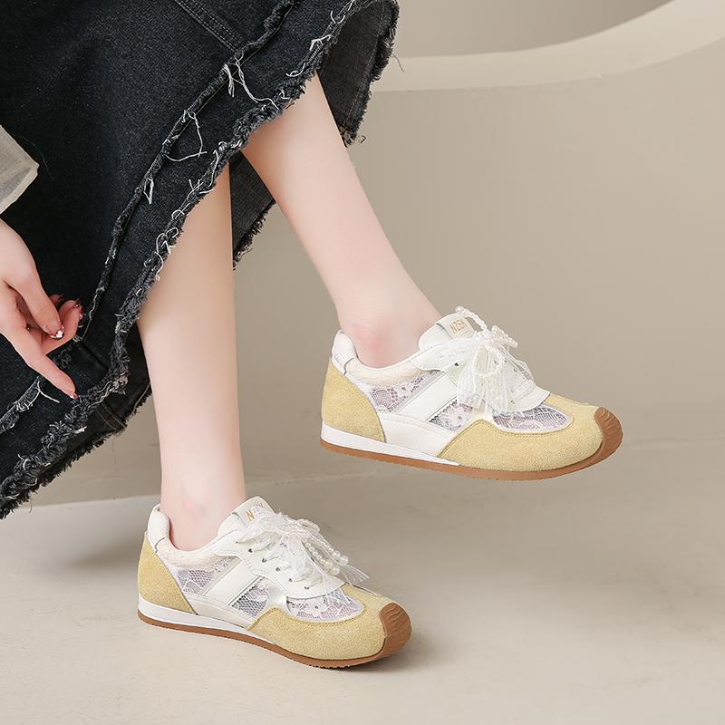 Fashion CRLAYDK Sneakers for Women Fashion Lace Summer Breathable Walking Shoes Casual Sweet Ladies Sports Running Girls Tennis