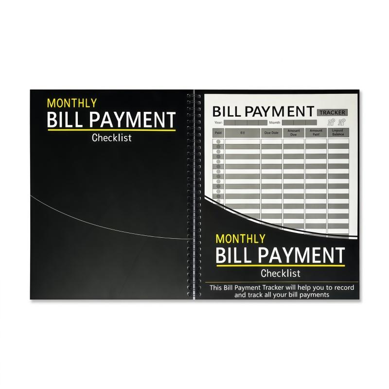 Monthly Bill Payment Plan Book, Financial Planning Notebook, Can Be Carried with You for Business Office and Business Trips