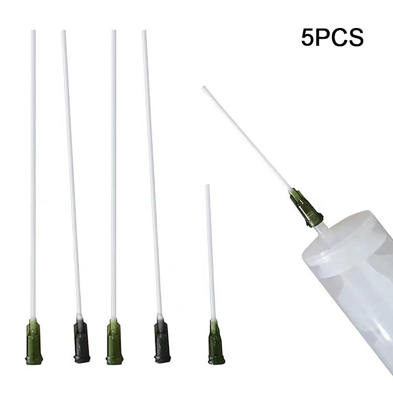 5 Stück Spitze Extra Lang Gesamtlänge 100 mm Stumpfe Spitze Flachkopf Paste Spritze Klebstoff Flüssigkeitsdosiernadel