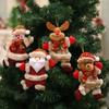 4/8pcs Festive Christmas Tree Ornaments -Santa,Snowman,Reindeer & Bear Figures with Red & White Scarves,Golden Balls & Red Bows