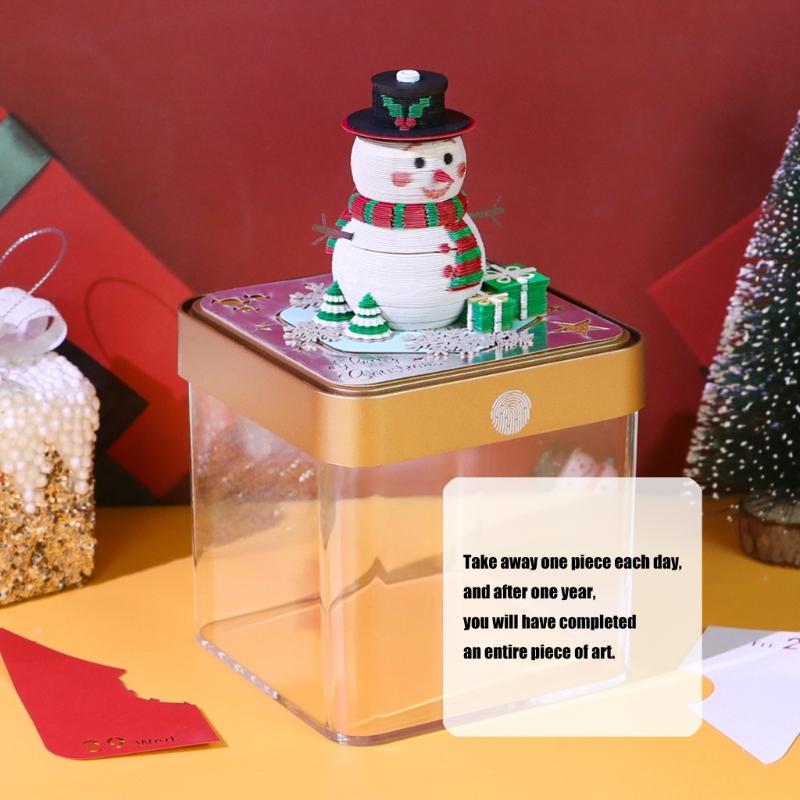 Winter Snowman 2026 Calendar Paper Craft Art Battery Power Christmas Table Decoration top sale