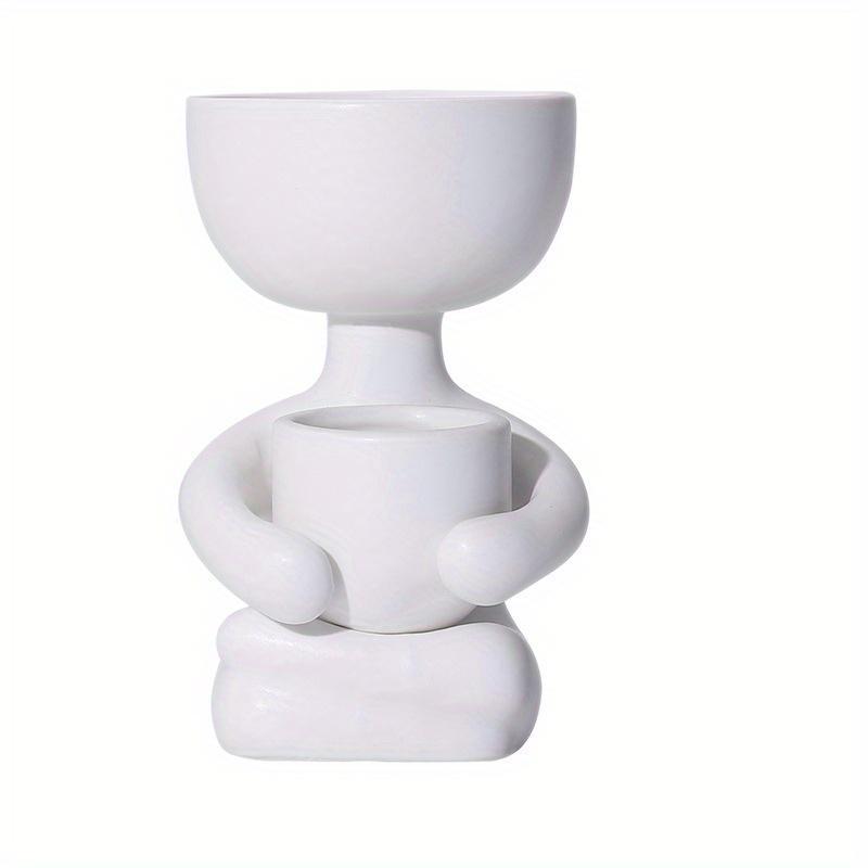 1 PC Kreative Humanoide Keramik Blumentopf Modernes Design Pflanzer Blumentopf Handwerk Vase Home Yard Dekoration Personal Isierte Geschenk