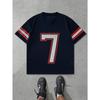 Summer T Shirt Mesh Jersey Style Number 7 Print T Shirt Short Sleeve V Neck Sporty Casual Streetwear Tops