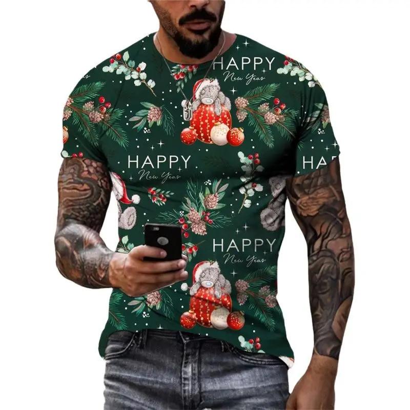 Christmas Party Christmas Gift Harajuku 3D Printed Men's and Women's New Round Neck Short Sleeved Children's Fashionable T-shirt