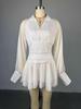 2025 Summer V-Neck Lantern Sleeve High Waist Slim Dress