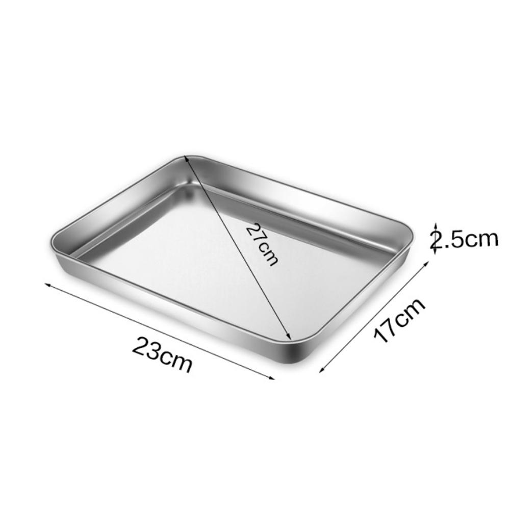

Kitchen Rectangle Stainless Steel Food Storage Serving Trays Sausage Noodles Fruits Dish Restaurant Hotel Metal Dinnerware Plate