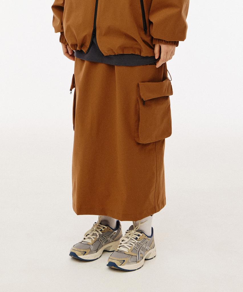 1993 Studio Wind Cargo Long Skirt_Brick