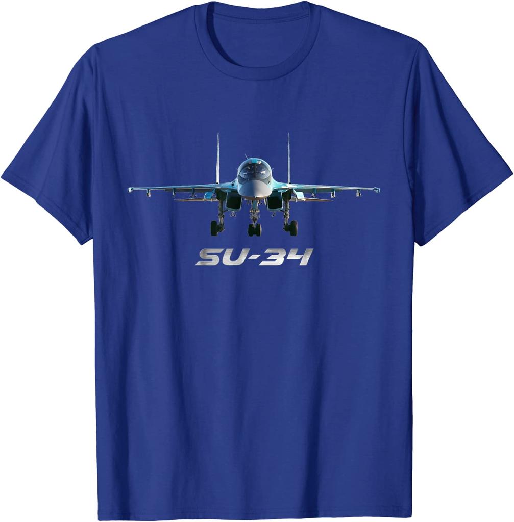 Sukhoi SU34 Russian Fighter Bomber Fighter Men TShirt Short Sleeve Casual 100 Cotton ONeck Summer Shirt