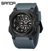 SANDA Neue quadratische Sport Herrenuhr Outdoor LED Elektronischer Stoppuhr Wecker Dual Display Multifunktions Herren Quarzuhr
