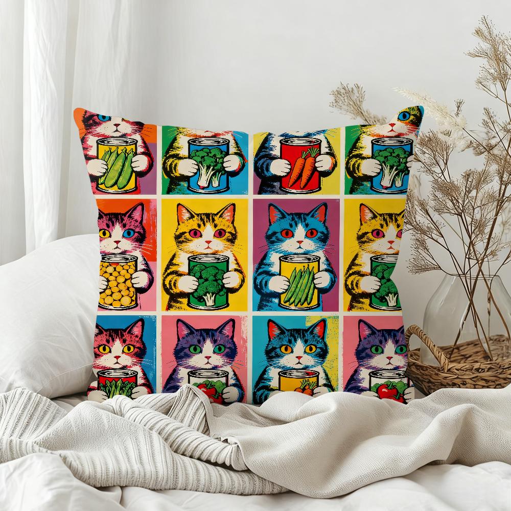 

Art AAndy Warhol Colors Pillow Case Bedroom Sofa Living Room Backrest Decoration Square Cushion Nap Time 30x30 cm