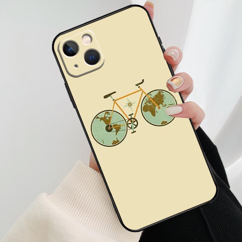 Bike Cycling Art Phone Case For iPhone 11 12 13 14 15 16 Pro XS Max Mini Cover For iPhone X XR Plus Back Case