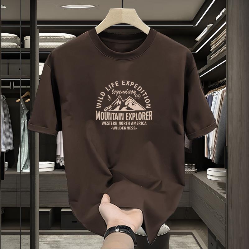 

2024 Men s Oversize American Retro Crew Neck Cotton T-Shirt 3XL (190-215 lbs)