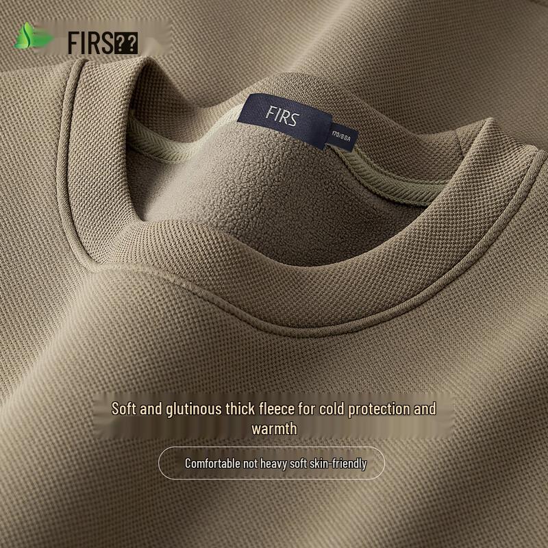 FIRS Men's Fleece-Lined Round Neck Sweatshirt