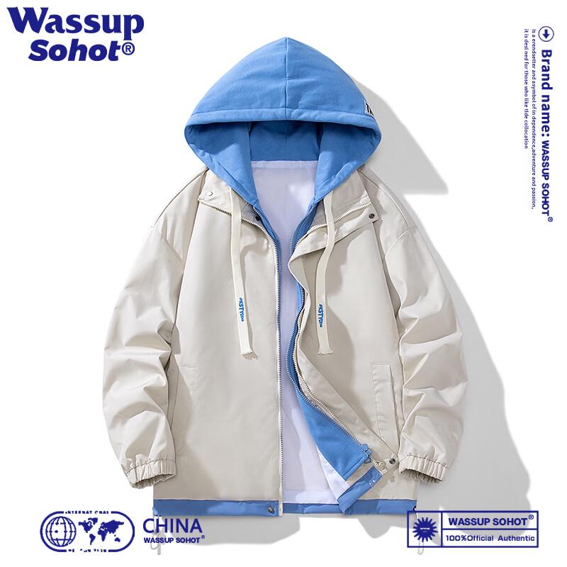 Wassup Sohot Men s Casual Hooded Baseball Jacket 4XL