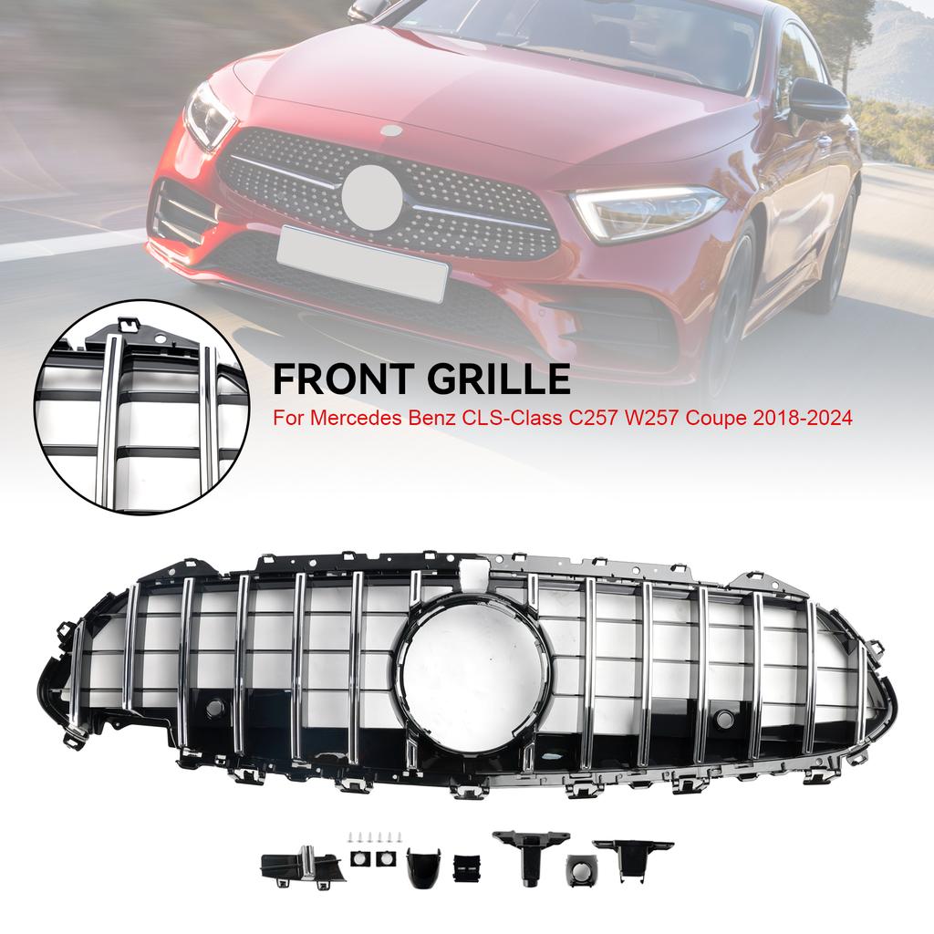 Chrom Frontstoßstangengitter Grill Passend für Mercedes CLS C257 W257 Coupé 2018-2024