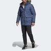 Adidas Xploric Parka Comfortable Stylish Sports Hooded Fur Lined Cotton Jacket Winter Men Outerwear Blue DZ1430