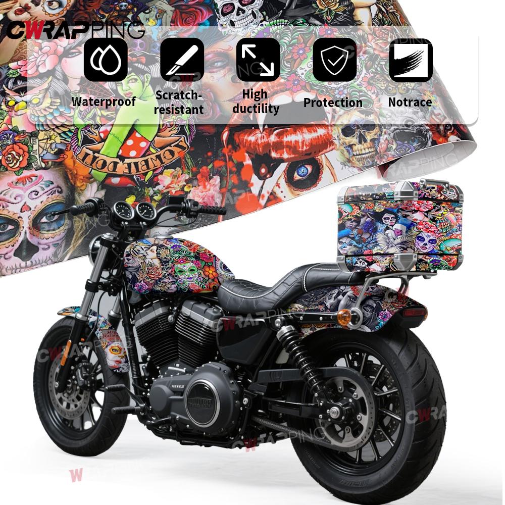 Self-adhesive Film Camouflage Printed Automotive Vinyl Wrap Waterproof Car Stickers Vinyl for Motorcycle Tuning Auto Accessories