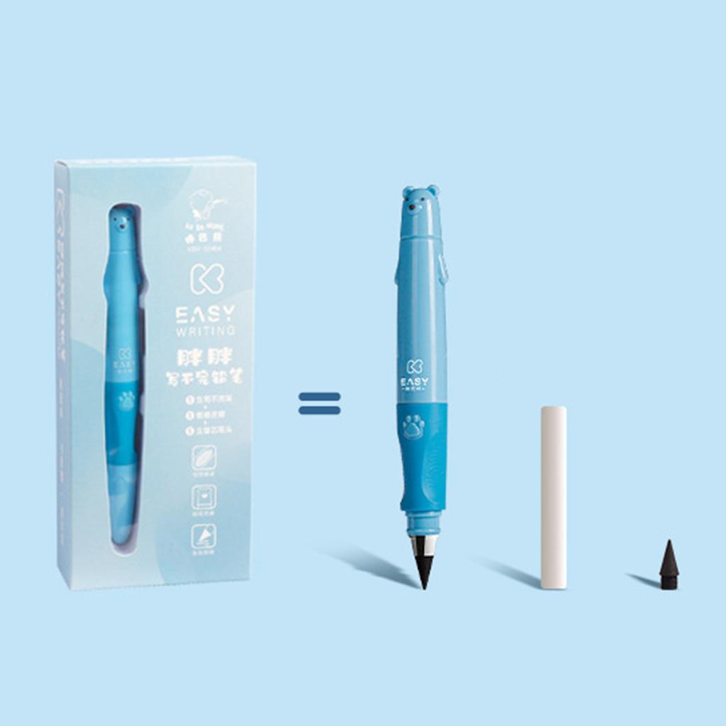 Automatic Pencil Cartoon Bear Pen Holder For Elementary School Children Pencil For Beginners Upright Posture Correction