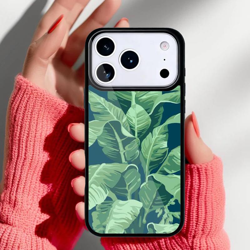 Banana Leaf Phone Case for iPhone 17 16 15 14 13 Pro Max Back Cover for 12 11 Pro Coque